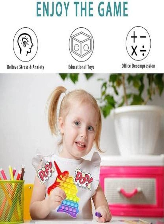SHANVI Bubble Fidget Toy Pop it Fidget Toy Rainbow Pop it Push pop Toy for Adults and Children Popping Sensory fidgets Bubble Stress Relief Tools Sensory Toy Gifts for Girls & Boys Combo - Image 4